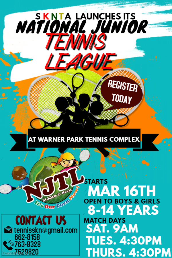 JNTL-TennisPoster_v1 SKNTA LAUNCHES Its NATIONAL JUNIOR TENNIS LEAGUE (NJTL)